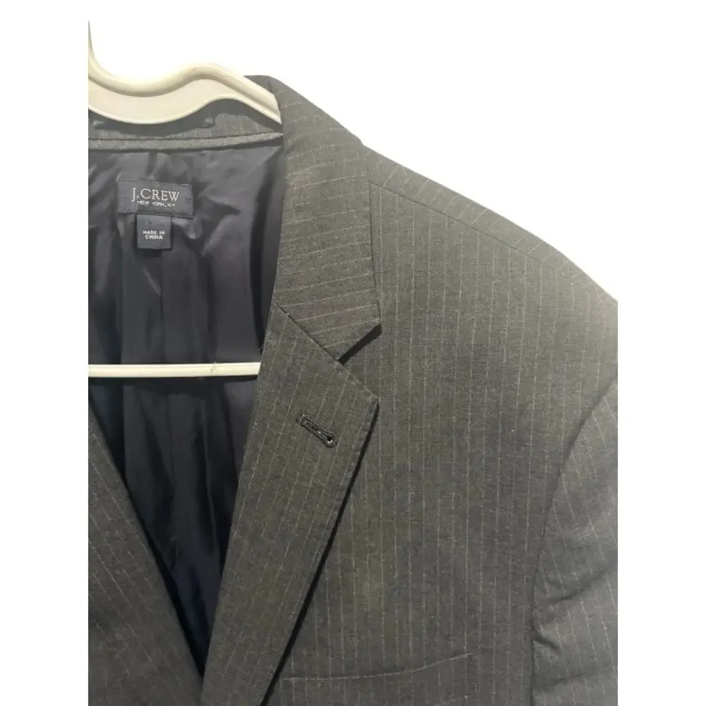J. Crew Ludlow Piana Blazer 44L Italian 120's Wool Suit Jacket Gray Sports Coat